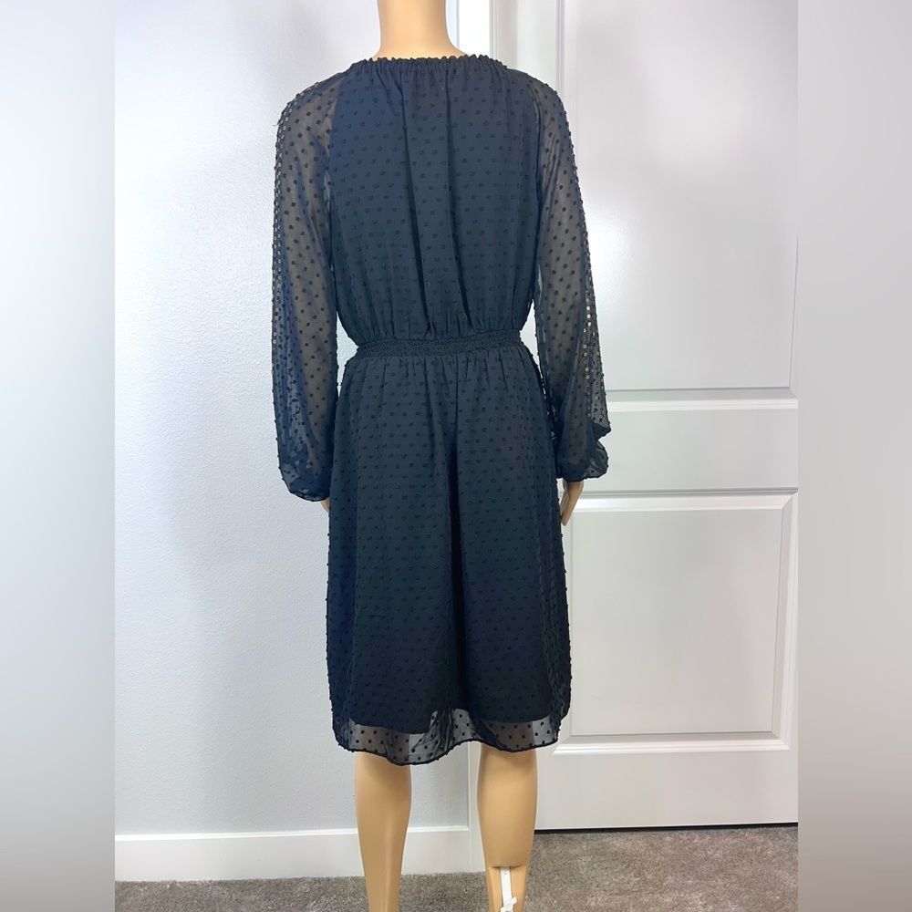 Altuzarra Target Women’s Black Swiss Dot & Gold Sequins Long Sleeve Dress Size 4 - Picture 9 of 11